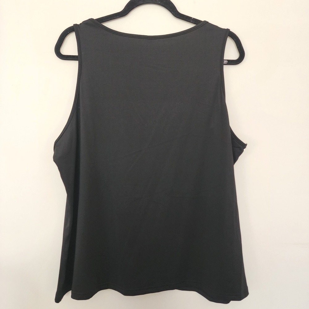Womens Black Sequin V-Neck Tank Top Sleeveless Plus Size 4XL Party Clubwear - Picture 4 of 6
